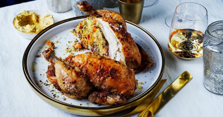 Pollo relleno de Navidad