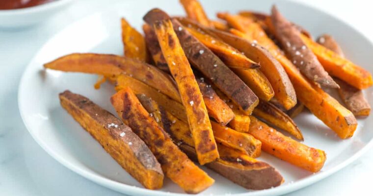 Patatas fritas de boniato al horno