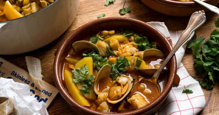 Potaje de garbanzos con bacalao y acelgas