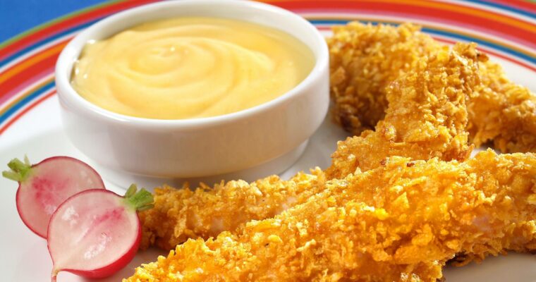 Fingers de pollo caseros con salsa de mostaza y miel