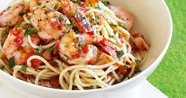 Espaguetis con gambas
