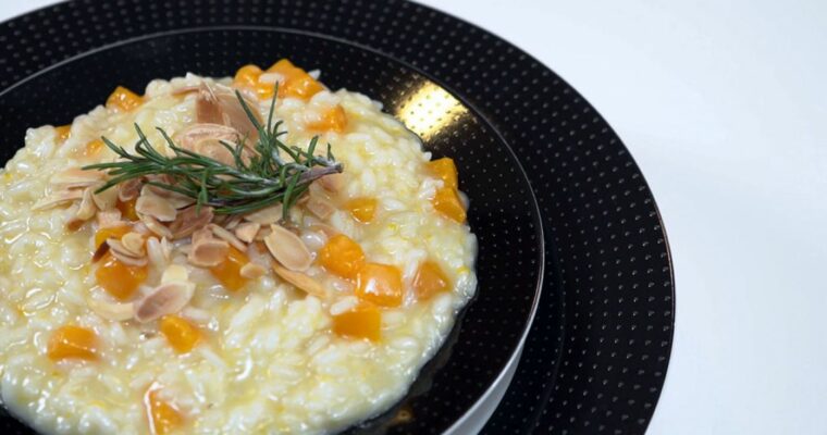 Risotto de calabaza y almendras