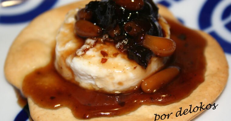 Queso de cabra a la plancha con agridulce de trompeta amarilla Micopal