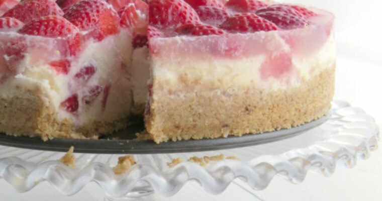 Tarta de mascarpone con fresas